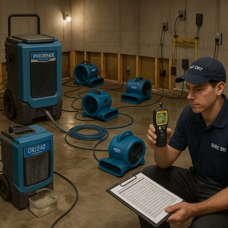 Structural Drying and Dehumidification process in Pinewood, FL